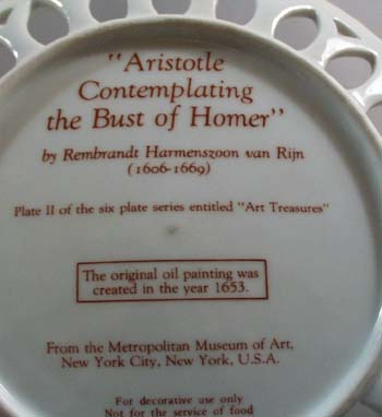 Art Treasures #2 The Bust of Homer Plate