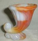 Akro Agate cornicopia vase marked on the bottom