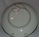 Moriage on porcelain plate Japan pagoda scene