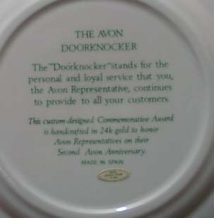 Avon Calling Representatives Plate