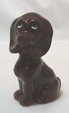 Brown Hound Dog Ceramic Figurine