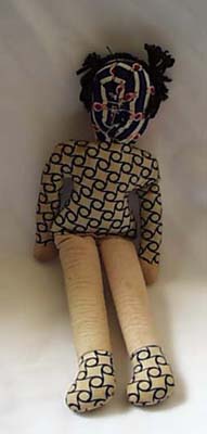 Cloth Bodied Doll Old. Has old plastic face,