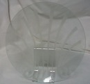 Round plate glass tray with sea shell etching