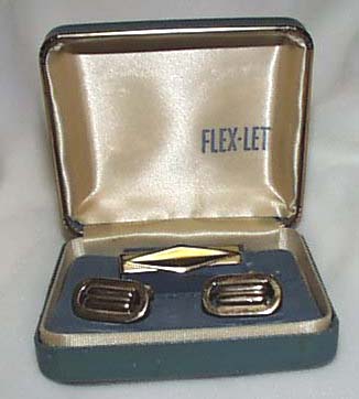 Flex-let mens jewelry tie clip & cufflinks