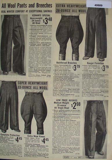 Sears Mens Pants And Breeches 1938 Ad