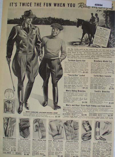 Sears Ride In Style Clothes 1938 Ad
