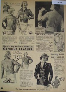 Sears Young Women Leather Jackets 1936 Ad
