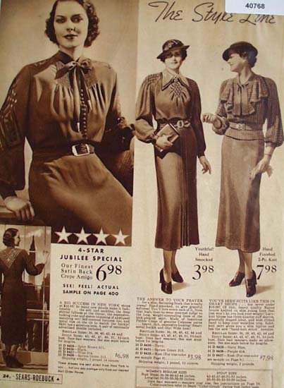 Sears Womens Style Line Dresses 1936 Ad