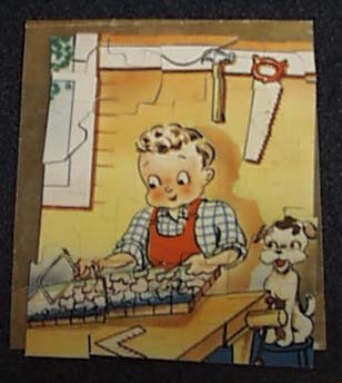 Mini puzzle Boy & Dog OLD! Original envelope