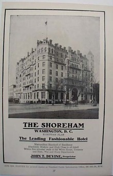 1912 Shoreham Hotel Washington DC