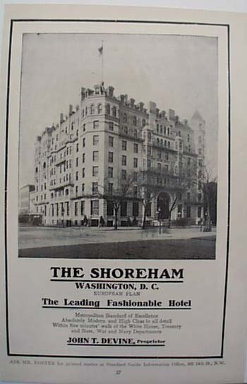 1912 Shoreham Hotel Washington DC