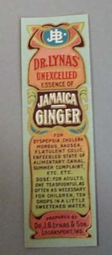 Victorian Label Reads Jamaica Ginger