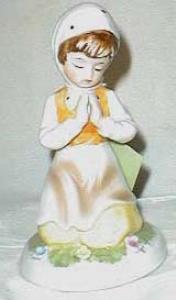 Porcelain Maiden girl praying in the garden