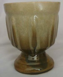 Glaze drip pot Haegar?mottle green/yellowbrow