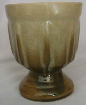 Glaze drip pot Haegar?mottle green/yellowbrow