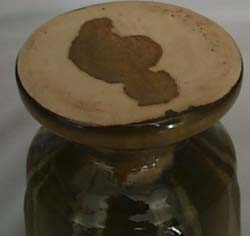 Glaze drip pot Haegar?mottle green/yellowbrow