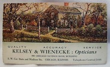 1911 Kelsey & Wienecke Opticians Chicago IL