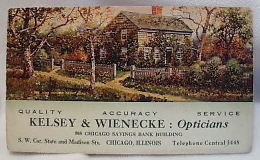 1911 Kelsey & Wienecke Opticians Chicago IL