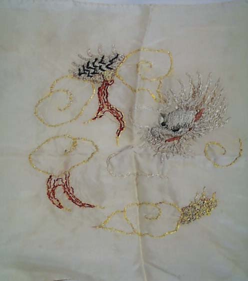 Scarf,Silk , hand embroidered
