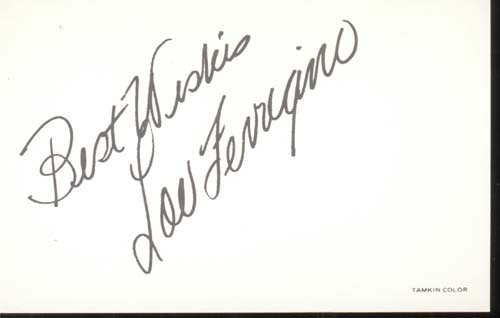 Lou Ferrigino postcard signed Best Wishes