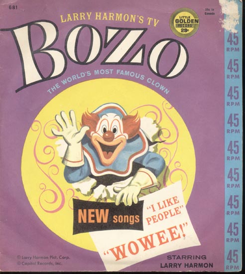 Larry Harmon's TV Bozo, 45 record, Cover