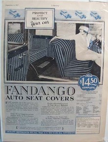 1927 Fandango Seat Cover Ad Sept 1927