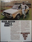 Reggie Jackson Drives Rabbit VW 1978 Ad