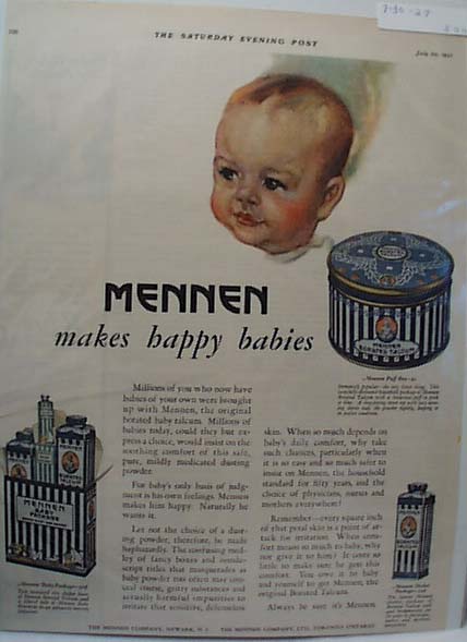 1927 Mennen happy babies ad,
