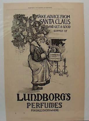 Dec 1894 Santa with Lundborgs Perfumes Ad