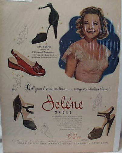 Jolene FASHION HIGH HEEL 1948 Ad Sonja Henie