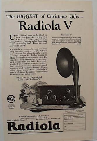 Radiola V 1923 Ad