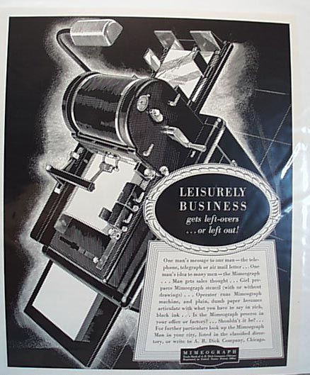 1938 Mimeograph Machine Advertisment
