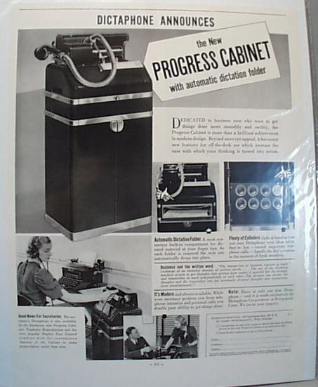 1938 Dictaphone Machine Advertisment