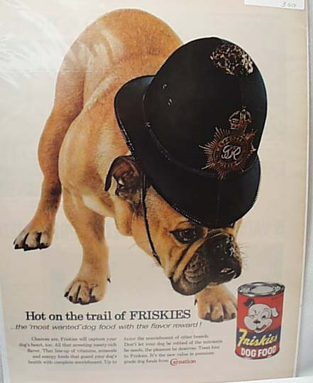 Friskies 1960 Ad With Bulldog