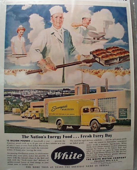 1942 White Bread Truck Sunnyside Bakeries Ad