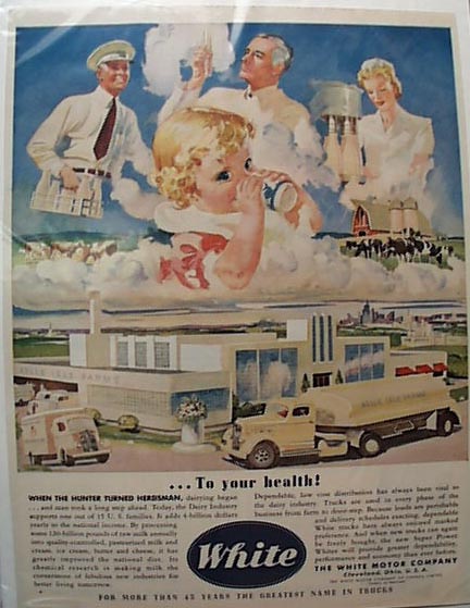 1942 White Milk Truck Belle Isle Farms Ad