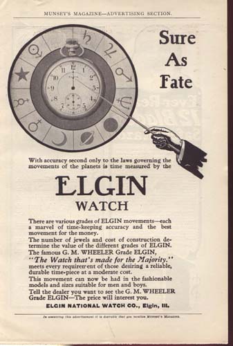 Elgin Watch Ad Year of 1900