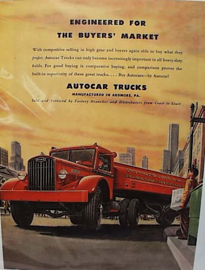 Autocar Trucks Ad 1947 Red Truck