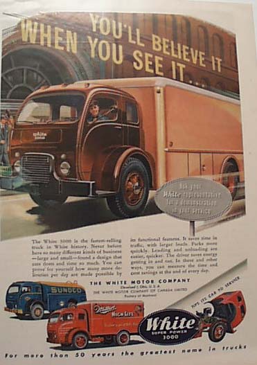 White Motor Truck 1951 Ad Showing Sunoco