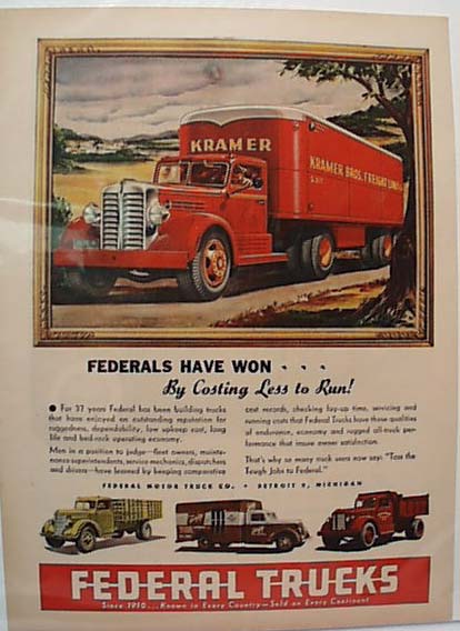 Federal Trucks 1947 Ad