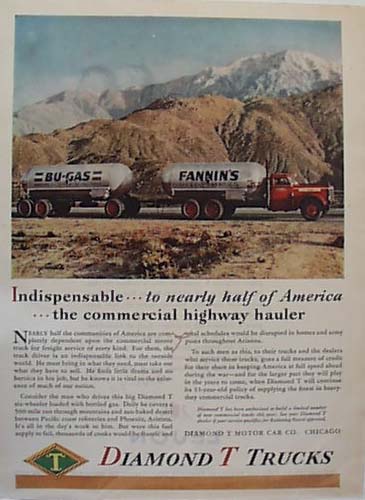 Dimont T Heavy Truck BU Gas Delivery 1944 Ad