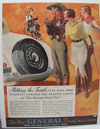 General Tire Ad 1934 Western Scene