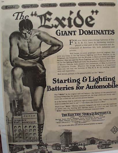 Excide Battery 1918 Ad