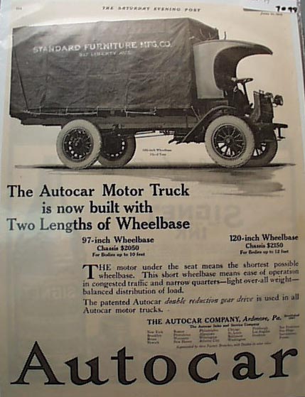 Autocar Truck Ad 1919