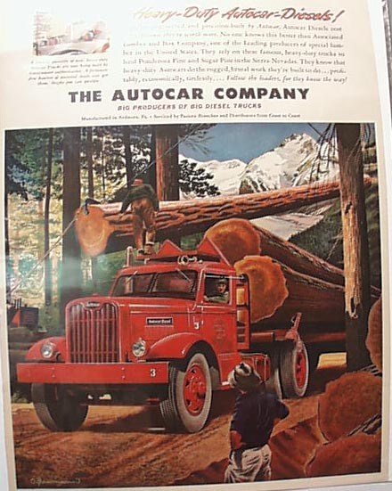 Autocar 1945 Ad Autocar Big Diesel Truck