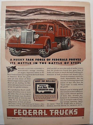 Federal Excavating 1943 Truck Ad