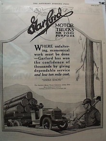 Garford 1919 Motor Truck Ad Lima Ohio