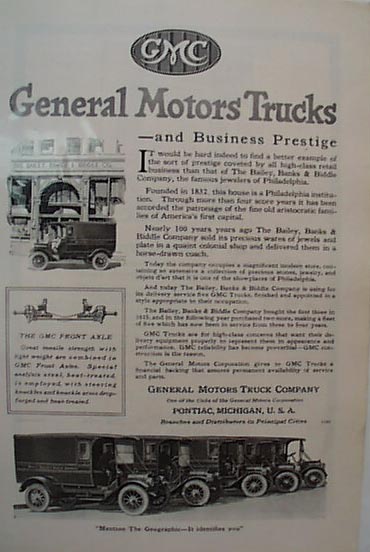 1919 GMC Truck Ad Featuring Bailey Banks