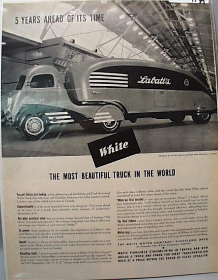 White Truck 1937 Ad Ahead Of ItsTime Labatts
