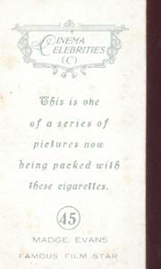 Madge Evans Film starTinted Photo Card 1930's